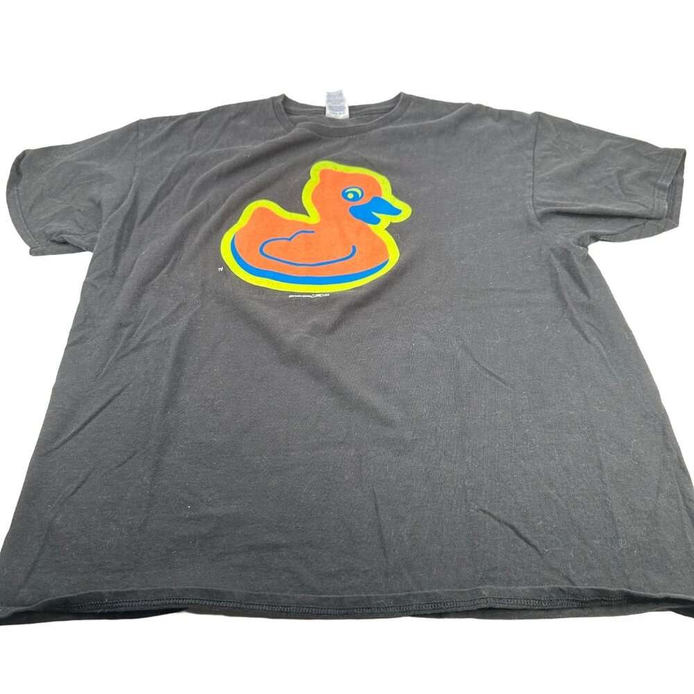 Delta Women's Size XL T-Shirt Short Sleeve Rubber Duck Graphic Black Preowned